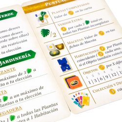 Carta de puntuación del juego de tablero Verdant de Maldito Games un juego de estrategia para jugar en familia