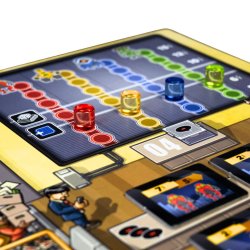 Tablero, y fichas de juego de tablero Bot Factory de Maldito Games un juego de estrategia para jugar en familia