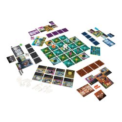 Tablero y componentes juego de mesa Pequeños Grandes Mechs de Devir un juego de estrategia dementegames lleno de ciencia ficción
