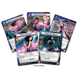 Mazo de cartas Marvel Champions: Psylocke asmodee, combate villanos Marvel  con juego de estrategia