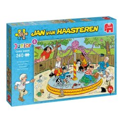 Rompecabezas infantil Jan Van Haasteren Junior 8 The Merry Go Round, un puzzle para niños de 6 años con ilustraciones de comics