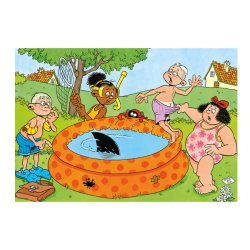 Rompecabezas infantil Jan Van Haasteren Junior 7 - Pool Pranks es un puzzle para niños de 5 años chistoso de comics