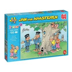 Puzzle Jan Van Haasteren Junior 1 - Hide & Seek 150 Piezas un rompecabezas infantil de comics para niños de 5 años