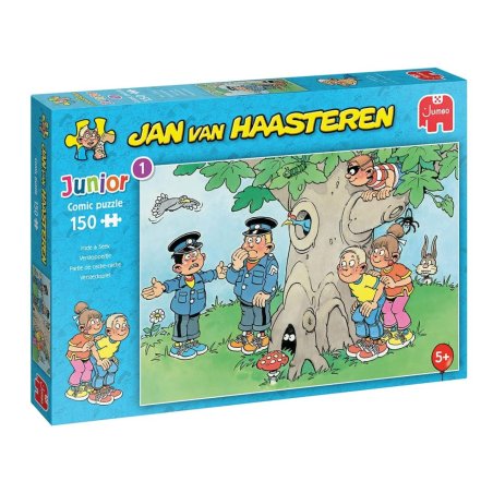 Puzzle Jan Van Haasteren Junior 1 - Hide & Seek 150 Piezas un rompecabezas infantil de comics para niños de 5 años