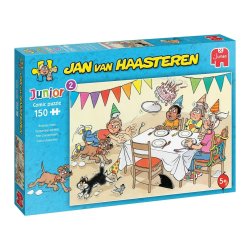 Puzzle para niños de 5 años Jan Van Haasteren Junior 2- Birthday Party 150 Piezas un rompecabezas infantil divertido