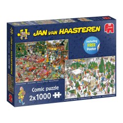 Puzzle 1000 piezas adultos, Jan Van Haasteren – Christmas Dinner 2×1000 en tienda de juegos de mesa