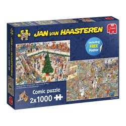 Caja rompecabezas 1000 piezas Jan Van Haasteren – Holiday Shopping 2×1000 Piezas, en puzzles Chile