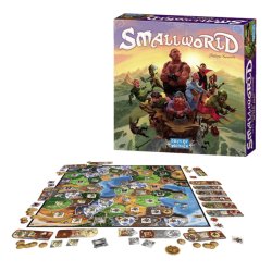 Componentes juego de tablero Small World de Days of Wonder traido de Asmodee Chile, juego de estrategia familiar en tienda