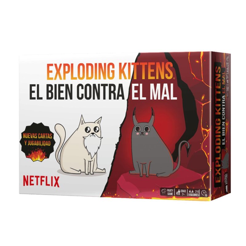 Juego de mesa Exploding Kittens: El Bien Contra el Mal un juego de cartas party game para tus noches de juegos