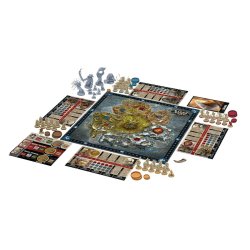 Componentes y tablero del Juego de mesa Blood Rage, un juego de estrategia de Asmodee Chile en tienda de juegos en Santiago