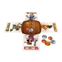 Tablero y cartas del Juego de mesa Little Tavern un juego para jugar con amigos, un party game demetegames