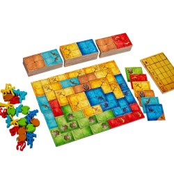 tablero y losetas de Juego de mesa Pirámido, un juego de mesa familiar