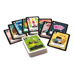 Cartas del juego de mesa Timeline Twist Pop Culture, un  party game de Asmodee Chile.
