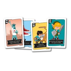 Cartas del juego de mesa Timeline Twist Pop Culture, ideal para regalo de cumpleaños original.