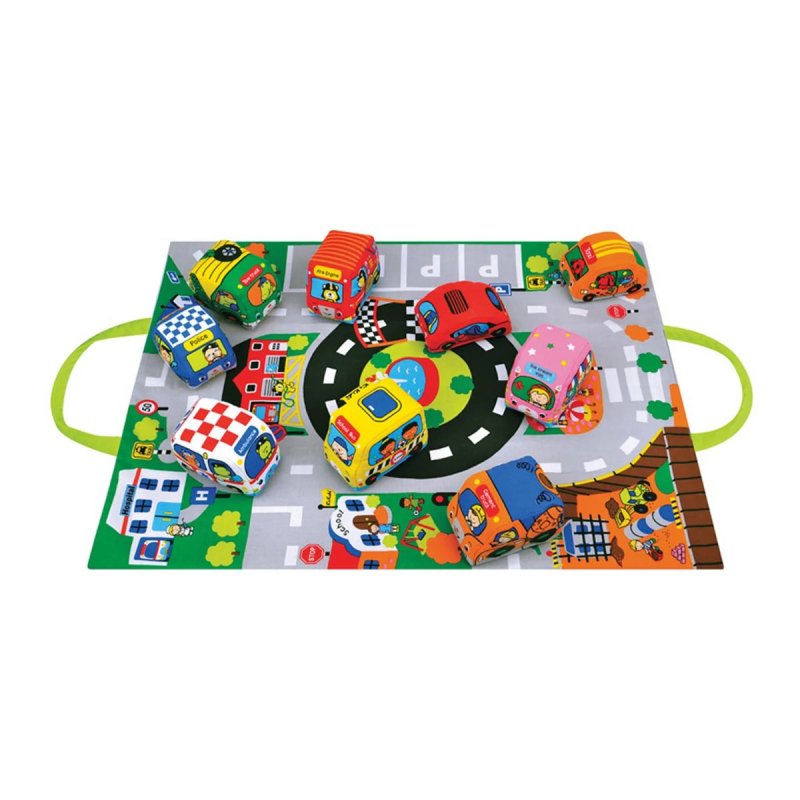 Juego para bebes de 6 meses Alfombra de Juego Take Along Play Set - Cars In Town