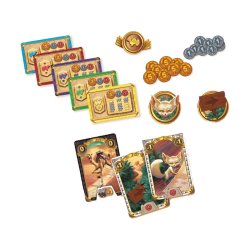 Fichas, cartas y elementos del juego de mesa Camel Up Cartas 2.0 , juego ideal para regalo