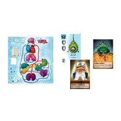 Comoponentes Juego de mesa Viral, juego de mesa familiar, ideal para regalo, panorama vacaciones