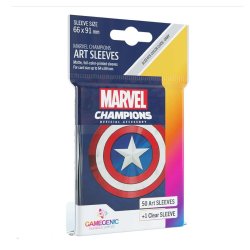 Protectores de cartas de Cápitan América juego de mesa Marvel Champions de GameGenic por Asmodee Chile en tienda juegos de mesa