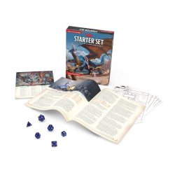 Componentes caja de incio Los Dragones de la Isla de las Tempestades, juego de rol Dungeons and Dragons, calabozos y dragones