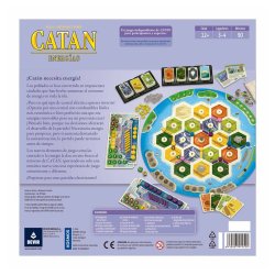 Parte trasera del juego Catan Energías, contexto y acercamiento al juego, juego competitivo de la familia Catan