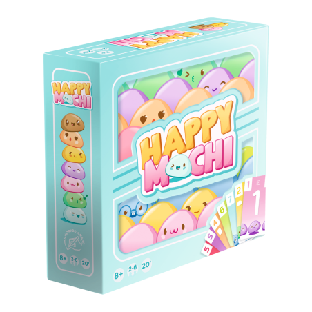 Portada juego de mesa Happy Mochi por Asmodee Chile en tienda juegos de mesa Aldea Juegos