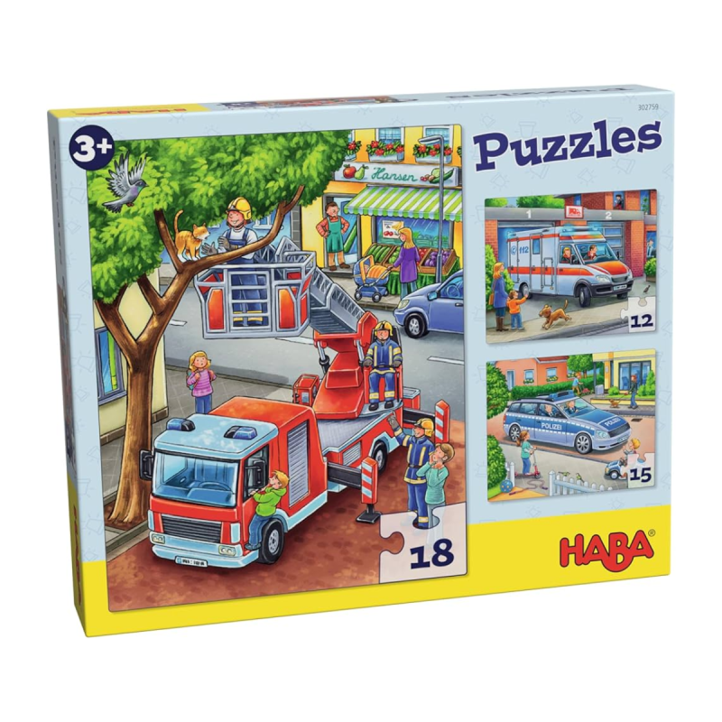 Puzzles Policía, bomberos y compañía +3