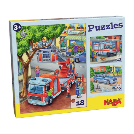 Puzzles Policía, bomberos y compañía +3