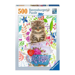 Puzzle 500 pz: Gatito en taza